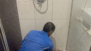 clean bathroom tiles